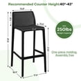 thumbnail image 5 of Avaloomia Home Outdoor Bar Stools Set of 4, 29.5" Plastic Bar Stools with Back No Assembly Stackable Counter Barstool for Kitchen Patio Backyard, Black, 5 of 6