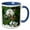 Blue/White, variant on 3drose, Clover Bee, 15oz Mug