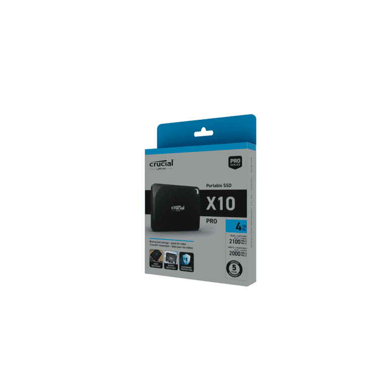 Crucial X10 Pro 4TB Portable SSD - 2100MB/s Read/2000MB/s Crucial X10 Pro 4TB Portable SSD - 2100MB/s Read/2000MB/s