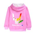 thumbnail image 3 of Share the Love Girls' Hoodie Boys' Pure Cotton Double Layer Plush Thickened Non Inverted Zipper cardigan Cotton Jacket, Suitable for Children Aged 5-12, 3 of 3