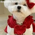 thumbnail image 6 of Kraoden Puppy Dog Princess Skirt Winter Clothes, Teddy Bear Pomeranian Yorkshire Apparel for Small and Medium Sized Puppies, Pet Dress with Bow and White Sleeve Shirt, Comfortable Polyester Outfit, 6 of 8