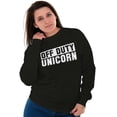 thumbnail image 4 of Off Duty Unicorn Fantasy Women Plus Size Crewneck Sweatshirt Brisco Brands 2X, 4 of 5