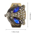 thumbnail image 2 of OULII 2Pack Punk Ring Watch Finger Watches Zinc Alloy Fox Eye Pattern Ring Time Telling Men Women, 2 of 5