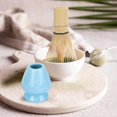 thumbnail image 2 of Whisk Set Bamboo Tea 4 Including 100 Whisk (Chasen), Scoop (Chashaku), Tea Spoon, Whisk Holder Blue, 2 of 5