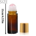 thumbnail image 4 of 1 Pack Amber Glass Essential Oil Roller Bottle – 50ml Rose Quartz Roll On Bottle with Crystal Roller Ball, Leak-Proof Refillable Perfume Container with Gold Cap for DIY & Travel, 4 of 5