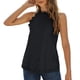 thumbnail image 5 of Camiseta sin mangas LHCER blusa informal de moda con cuello halter Negro XL, 5 of 6