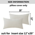 thumbnail image 5 of Decorative Throw Pillow Covers 12x20, Set of 2 Soft Corduroy Striped Boho Solid Pillow Cover, House Warming Gifts for Couch Sofa Bed Living Room, Modern Farmhouse Home Decor, Cream White, 5 of 8