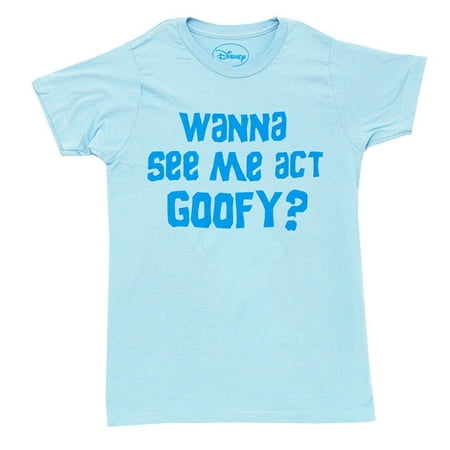 - Disney Wanna See Me Act Goofy Adult Flip Light Blue T-Shirt