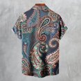 thumbnail image 5 of ZHAOCHENG Camisa hawaiana de manga corta para hombre, de verano, con bolsillo frontal, estampado hawaiano, informal, de algodón, estilo funky, de lino para playa, camiseta Y2K para hombre., 5 of 5