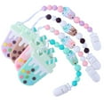 thumbnail image 2 of Windfall Silicone Pacifier Clip Toy BPA Free Silicone Use with Any Pacifier or Teether Baby Teething Short Chain Pacifier Baby Food Grade Bead Ice Cream Teether Pacifier Clip, 2 of 2