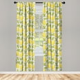 thumbnail image 2 of Ambesonne Lemon 4-Panel Curtains, Lemonade Fruit Leaves Doodle, 56"x95", Green and Mustard, 2 of 4
