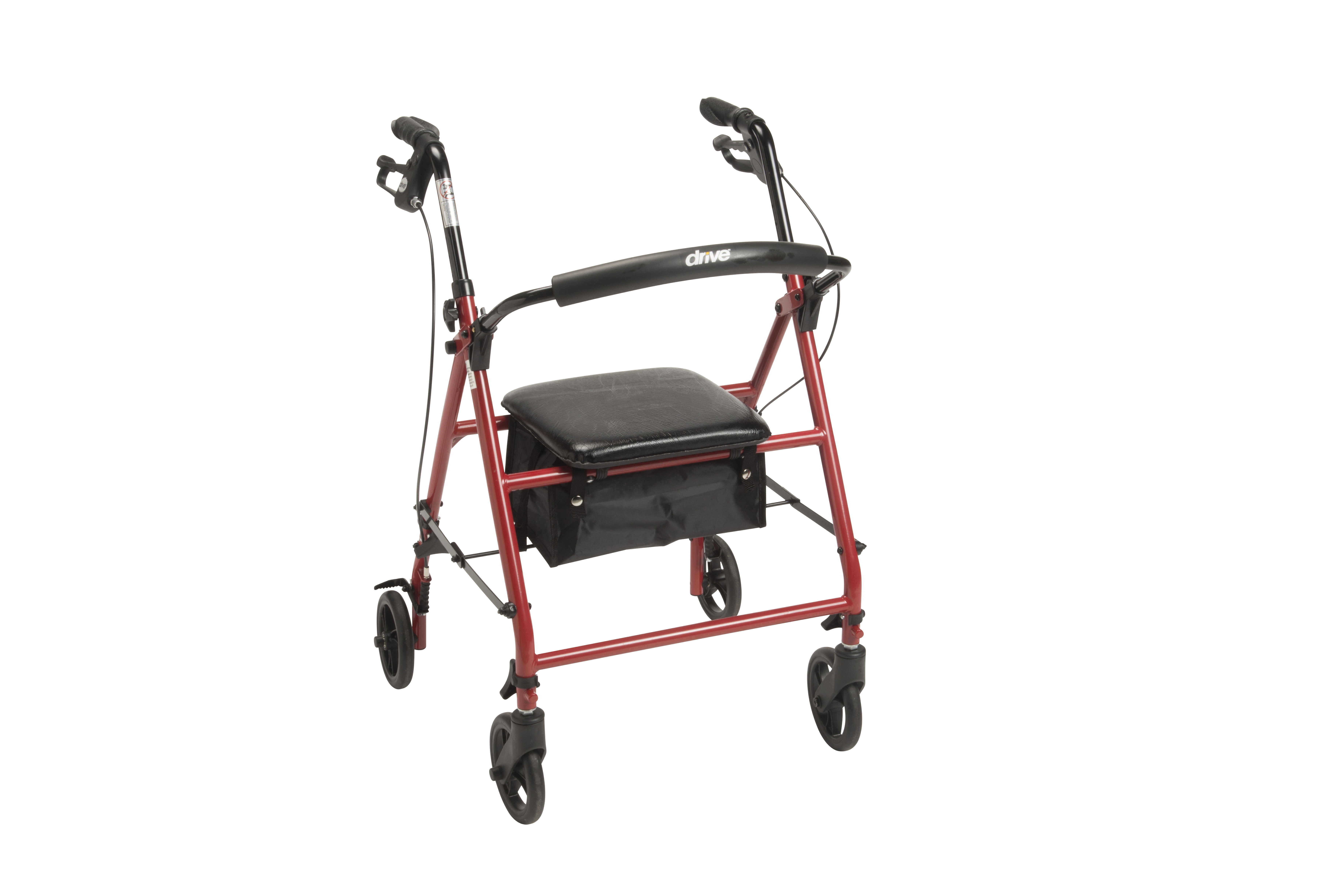 drive Red 4 Wheel Rollator - Walmart.com