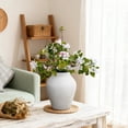 thumbnail image 2 of LuxenHome Antique White Cement Vase, 13.4" Tall, Decorative Accent for Tabletops and Open Shelving, 2 of 9