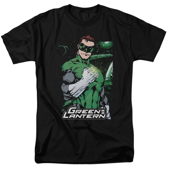 Green Lantern Fist Flare Men's Black T-Shirt-2XLarge