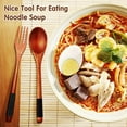 thumbnail image 2 of Wooden Spoons Forks Set Japanese Style Wooden Utensils Set for Eating Wood Flatware Set Reusable (Black Cords,20 Pieces), 2 of 5