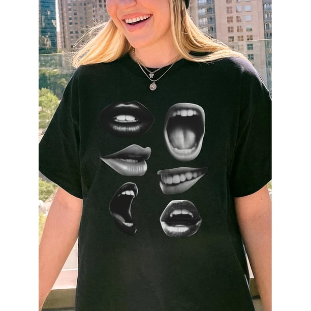 Vintage-Inspired Geometric Print T-Shirt for Women - Casual Crew Neck, Short Sleeve, Polyester Blend, Machine Washable - Perfect for Summer