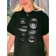thumbnail image 1 of Vintage-Inspired Geometric Print T-Shirt for Women - Casual Crew Neck, Short Sleeve, Polyester Blend, Machine Washable - Perfect for Summer, 1 of 6