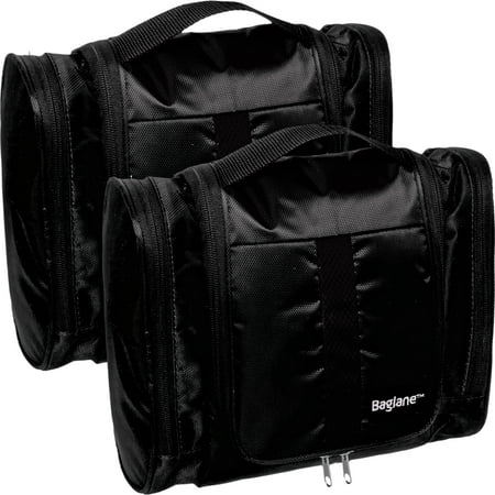 Travel Toiletry Bag Value Pack for Men by Baglane - 2 Pack Travel Toiletries Kit (Black ...