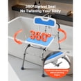 thumbnail image 3 of KFFKFF Sliding Shower Chair with 400 lbs Capacity, Tub Transfer Bench for Bathtub Featuring Swivel Seat, Padded Arms and Backrest, Adjustable Height for Adults, Seniors, and Individuals, 3 of 9