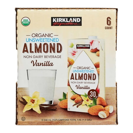 Kirkland Signature Organic Almond Beverage, Vanilla, 32 fl oz, 6 Count