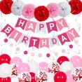 thumbnail image 1 of Kit de 48 globos de confeti de látex con pompones de papel rojo, 1 of 2