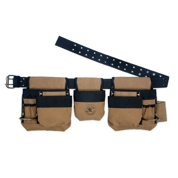 97425 - 4 Piece 12 Pocket Carpenter's Tool Belt Combo in Waterproof Canvas | Style n Craft