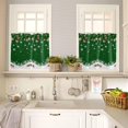 thumbnail image 5 of Christmas Green Kitchen Curtains and Valances Set, Rod Pocket Curtains Tier Farmhouse Window Curtains 24 Inch Length, Winter Xmas Snowflake Red Ball Rustic 3 Piece Kitchen Curtains Set, 5 of 6