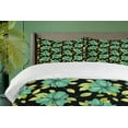 thumbnail image 4 of Ambesonne Floral Duvet Cover Set, Meadow Leaves Nature Tomes, 2-Calking, Charcoal Grey and Green, 4 of 7
