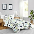 thumbnail image 4 of Ensemble de Literie Simple 4 Pcs Bleu Marine et Vert Dinosaure Moderne pour Garçons Ou Filles Enfants Ados Collection, 4 of 4