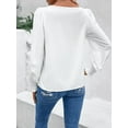 thumbnail image 5 of Long Sleeve Tops for Women Sweatshirts For Women Crewneck Puff Sleeve Tops Lightweight Sweaters Womens Tops White XL, 5 of 5