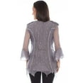 thumbnail image 2 of Scully HC752-GRY-XL Women Honey Creek Gray Crochet Lace Top, Grey - Extra Large, 2 of 2