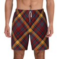 thumbnail image 2 of Goofa Buffalo Check Plaid Printed Men's Swim Trunks Board Shorts Quick Dry Mens Swimming Trunks with Compression Liner,Breathable Fit Hawaii Beach Shorts-Medium, 2 of 9
