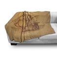 thumbnail image 3 of Vintage Boat Soft Flannel Fleece Blanket, Hand Drawn Style Weathered Old Ship in Earth Tones Marine Frigate Motif, Cozy Plush for Indoor and Outdoor Use, 70" x 90", Brown Pale Brown, by Ambesonne, 3 of 6