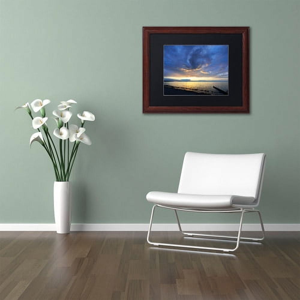 Trademark Fine Art "Sweeping North Coast Sunset" Canvas Art by Kurt Shaffer Black Matte, Wood Frame
