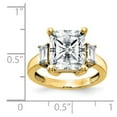 thumbnail image 4 of 14K Yellow Gold Ring Band Moissanite Octagon Emerald White Baguette, 4 of 7