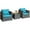 Turquoise, variant on Costway3 PC Patio Rattan Furniture Bistro Set Cushioned Sofa Chair Turquoise