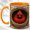 Orange, variant on Cardinal Nest Coffee Mug, Woodland Bird Mug, Ceramic 11 oz