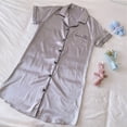 thumbnail image 6 of Women's Sleepwear Zaewscy Women's Casual Home Wear Cardigan Short-sleeved Nightgown Gray L, 6 of 9