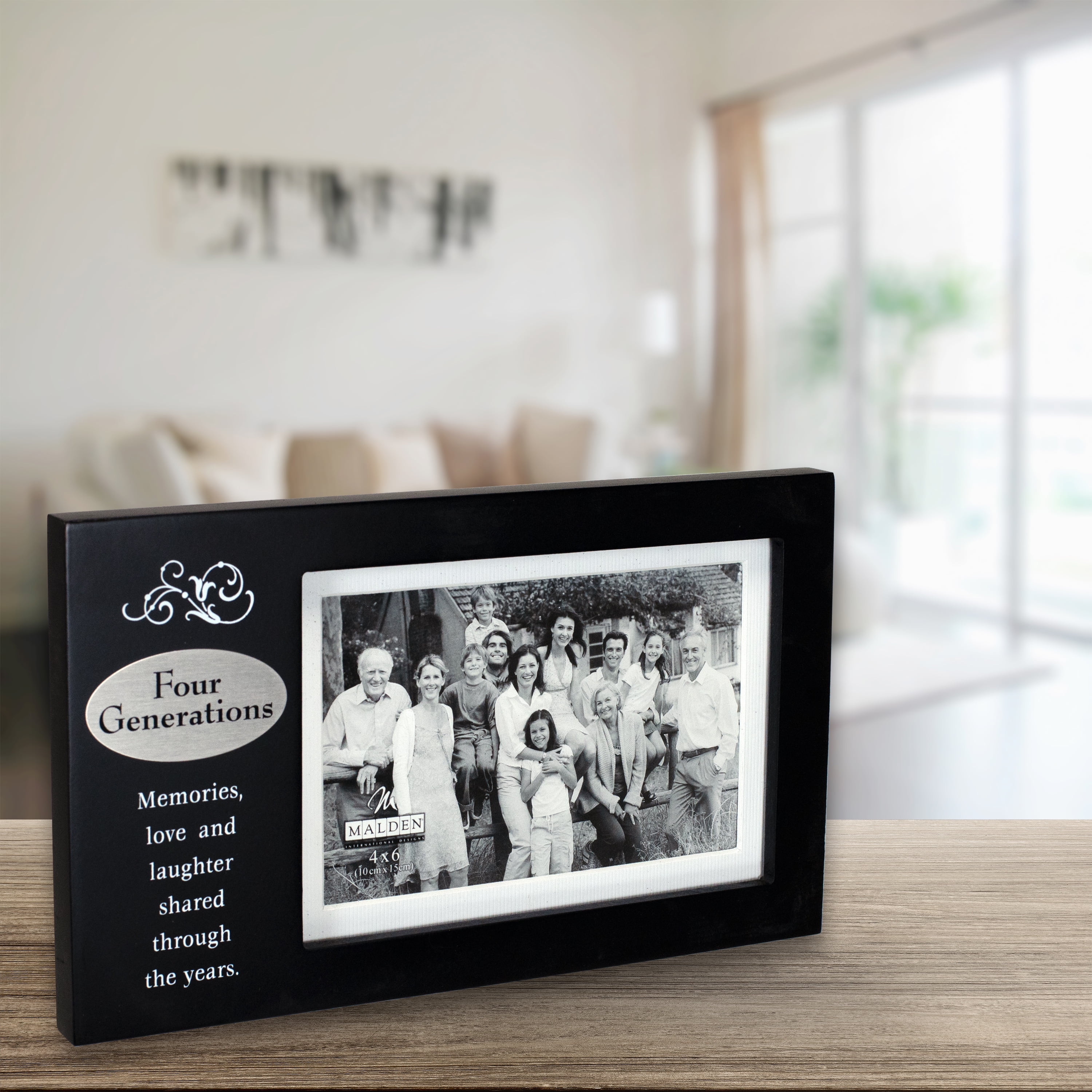 PRINZ Photo Picture Frame Four Generations 4X6 Photos, Silver