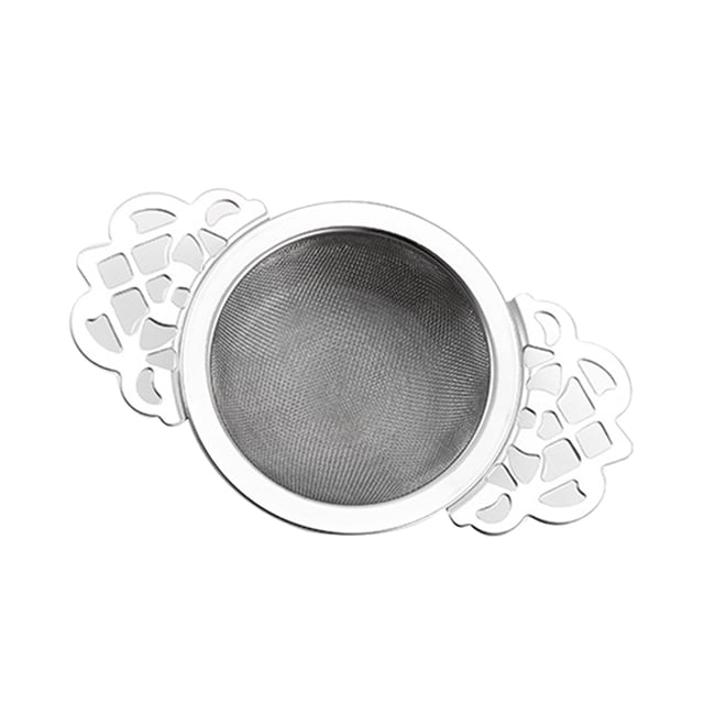 Billuyoard Colador de hojas de té de doble mango para el hogar, filtro de malla fina para hojas de hierbas, herramienta de colado, accesorios de Herramientas y accesorios para hornear Plata