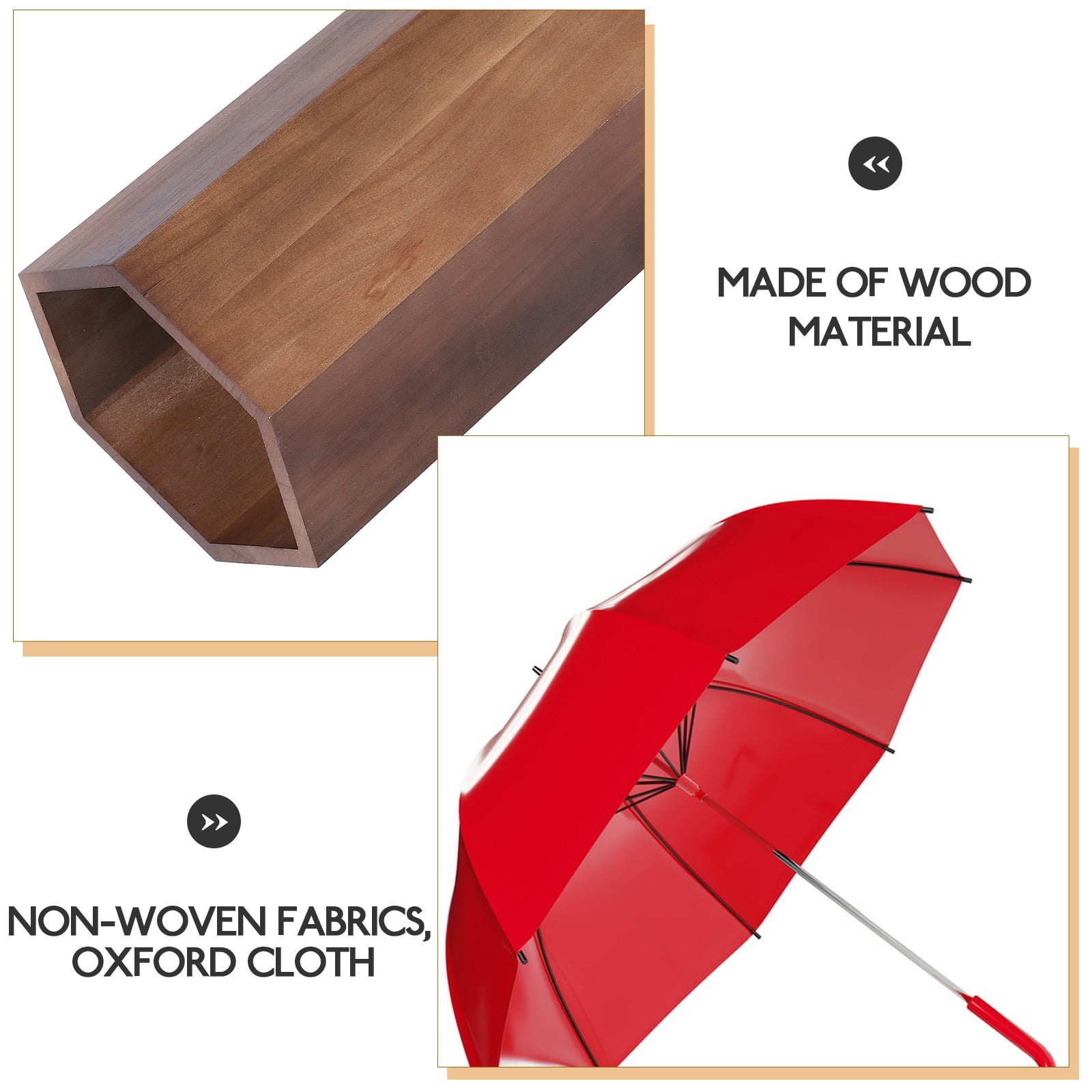 WHAMVOX 1Set Walnut Wood Umbrella Storage Holder with Water Collection for Business Owners