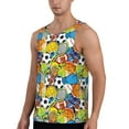 thumbnail image 2 of Fotbe Various Balls Pattern Men's Quick Dry Workout Tank Top Gym Muscle Tee Fitness Bodybuilding Sleeveless T Shirt Breathable Workout Shirt-Large, 2 of 9