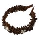 thumbnail image 1 of Diadema plisada con diamantes de imitación, diadema de perlas sintéticas, diadema para mujer, marrón, 1 of 1