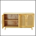 thumbnail image 6 of 59.84"Modern 4-Door Cabinet with Rattan Decorative Doors,for Bedroom,Living Room,Office,Easy Assembly, Natural, 6 of 10