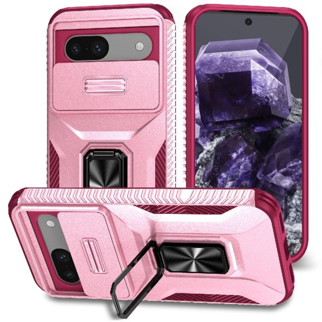 Étui pour GANGXUN Google Pixel 8A - Double Protection, Support, Fonction Magnétique pour Voiture
