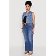 thumbnail image 4 of Womens Plus Size WAX Distressed Denim Vest, 4 of 5