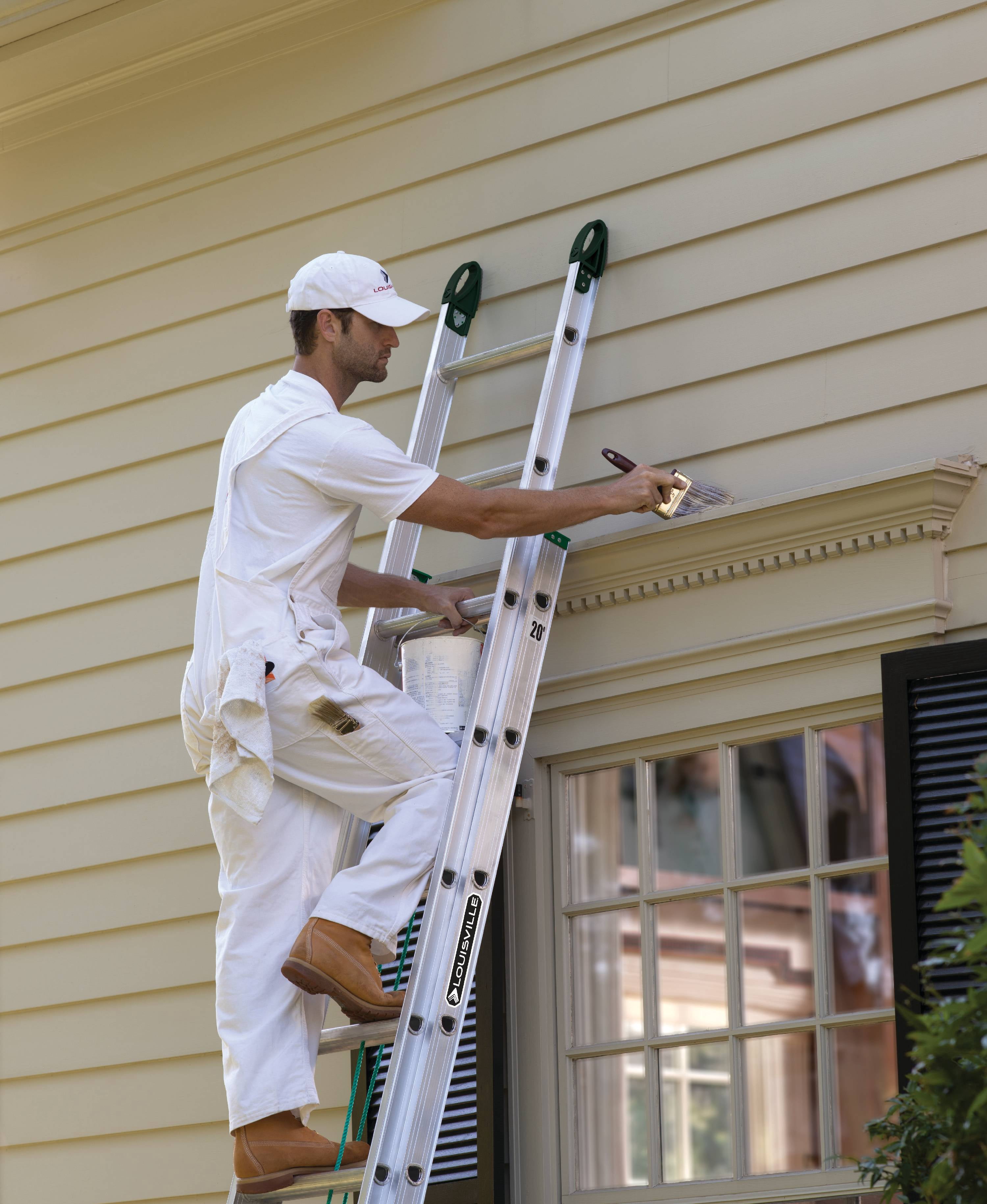 Louisville Ladder 24 ft. Aluminum Extension Ladder with Pro Grip Type II, 225 Lbs Load Capacity, W-2222-24