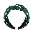 thumbnail image 2 of Ljudmp Women's Polka Dot Wide Headbands Non Slip Ruffle Top Knotted Headwrap Hair Hoop Cute Padded Hairband Trendy Headwear Green, 2 of 4