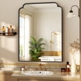 thumbnail image 2 of Easy4Home 40"x30" Arched Bathroom Mirror Decorative Wall Mounted Vanity Mirror, Black, 2 of 6