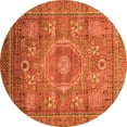 thumbnail image 1 of Ahgly Company Indoor Round Abstract Orange Modern Area Rugs, 8' Round, 1 of 4
